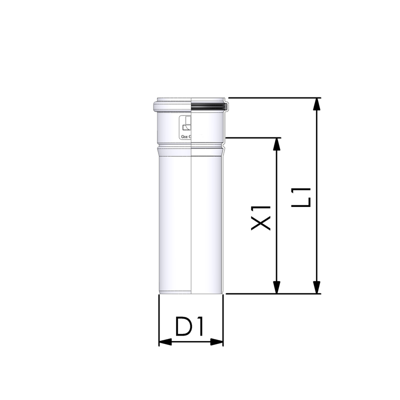CoxDENS® rookgaspijp / afvoerpijp 80 L=250mm