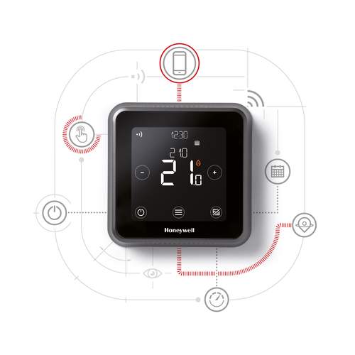 Honeywell Home T6R Wifi slimme thermostaat met standaard zwart Y6H910RW4013